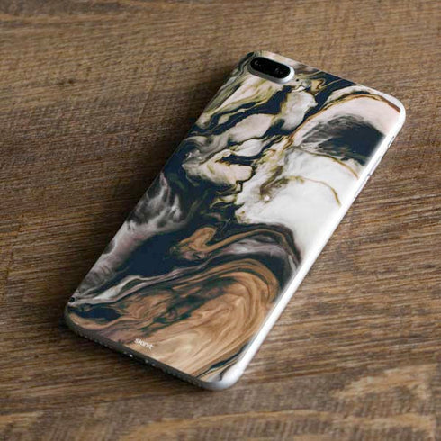 Copper and Black Marble Ink iPhone 8 Plus Skin
